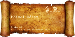 Heindl Mózes névjegykártya